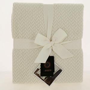 Плед DE'NASTIA Елочка 150х200 100%полиэстер молочный T040153 000000000001200622