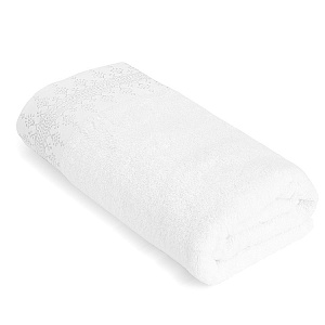 Полотенце 50x90см DE'NASTIA НЕЖНОСТЬ белый/серебряный хлопок 100% 000000000001219492