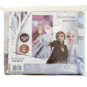 Полотенце 70х146см Эльза и Анна  Холодное сердце плотность 160гр 100% хлопок 000000000001206912