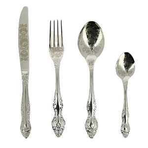 Набор столовых приборов 24предмета ПАВЛОВСКИЙ ЗАВОД ТройкаХР 6столовых ложек 6столовых вилок 6чайных ложек 6столовых ножей флок нержавеющая сталь 000000000001194360