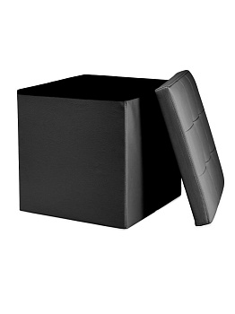 Пуфик куб 38х38х38см складной черный PU 000000000001226420