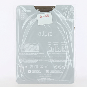 Колготки женские 20ден р.2 ALLURE Лацерта Глэйс Классические тонкие колготки для теплого сезона с усиленной верхней частью и укрепленным мыском 000000000001204896