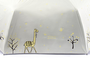 Зонтик женский 55см 8 спиц полуавтоматический Жираф микс 000000000001216488