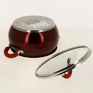 Кастрюля 3,9 нержавеющая сталь, стеклянная крышка с пароотводом Scarlet AppetiteGS10393 000000000001192626