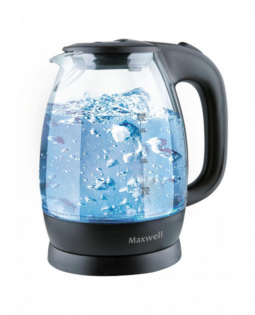 Чайник Maxwell стекло, мощность 2200Вт, объем  1,7л, индикатор уровня воды, длина сетевого шнура 75 см, MW-1083 000000000001193153
