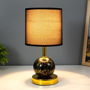 Светильник 27,5см черный мрамор с золотом 000000000001216444