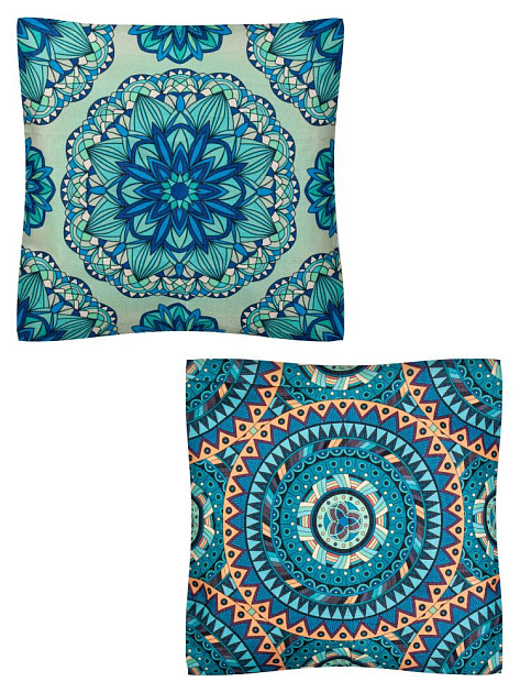 Чехлы для подушек декоративные 2шт 44х44см с принтом в ассортименте хлопок/лен 000000000001229199