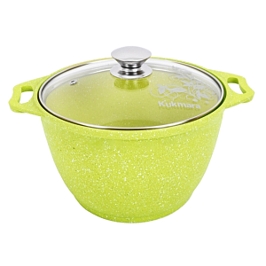 Кастрюля 4л KUKMARA Trendy style стеклянная крышка антипригарное покрытие lime литой алюминий 000000000001209101