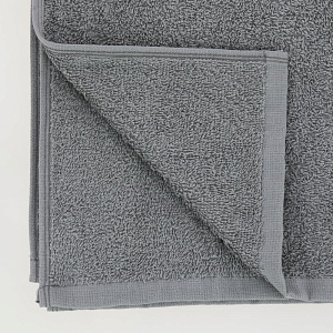 Полотенце махровое 40х70см АЛТЫН АСЫР гладкокрашеное без бордюра плотность400гр/м2 серое хлопок 000000000001210010