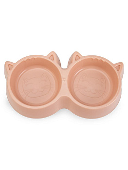 Миска для животных 23х10см двойная КИТТИ в ассортименте полипропилен 000000000001229118