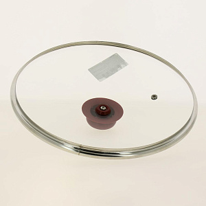 Крышка 26см FORA металлический обод низкая с ручкой стекло 000000000001186023