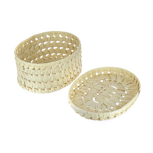 Овальная шкатулка, белый, 27?21?13 см, листья пальмы 000000000001082443