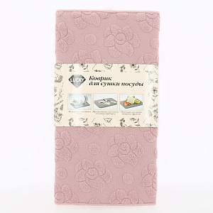 Коврик для сушки посуды 30x40см LUCKY розы розовый жаккард микрофибра 100% полиэстер 000000000001198058