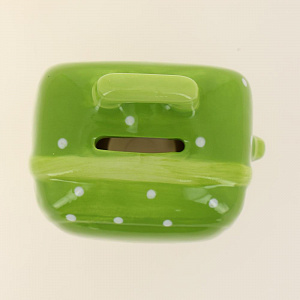 Декоративная копилка Зеленая в горошек из керамики / 10х9х6см арт.76548 000000000001195732