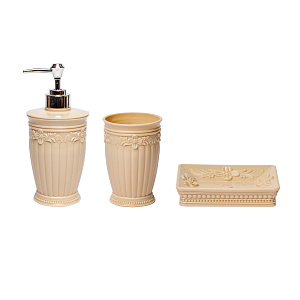 Набор для ванны Тренд Прованс (диспенсер, стакан, мыльница) бежевый пластик 000000000001215721