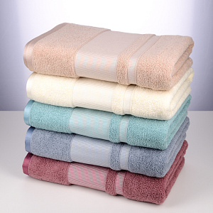 Полотенце 70х130см Dina Me бордюр репс серо-голубое 100% хлопок 000000000001208719