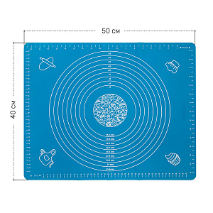 Коврик для выпечки и раскатки теста 40х50см силикон 000000000001220000