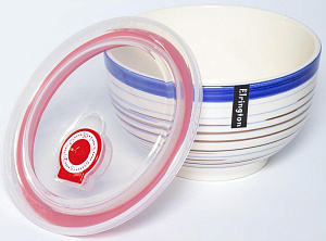 Салатник 14см/750мл ELRINGTON АЭРОГРАФ Лазурный день с крышкой керамика 000000000001210594