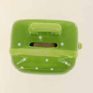 Декоративная копилка Зеленая в горошек из керамики / 10х9х6см арт.76548 000000000001195732