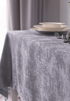 Скатерть 140x200см DE'NASTIA эффект потертости серый жаккард полиэстер 000000000001211732