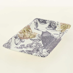 Блюдо сервировочное 30х18см LUCKY Павлин прямоугольное (большое) керамика 000000000001208726