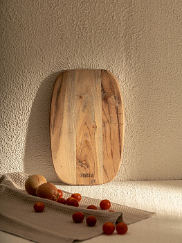 Доска разделочная 20x30x1,5см DE'NASTIA овальная акация 000000000001221809