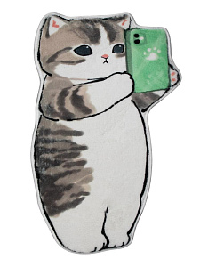 Коврик 78х48см LUCKY котик с телефоном полиэстер 000000000001227074