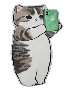 Коврик 78х48см LUCKY котик с телефоном полиэстер 000000000001227074