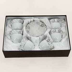 Набор чайный фарфор 12шт (6 чашек 220мл + 6 блюдец) подарочная упаковка Аврора Алия Guterwahl 113-19006 000000000001200590