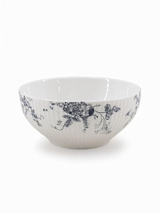 Салатник 11,5см 220мл DE'NASTIA Флер Графит белый фарфор 000000000001229629