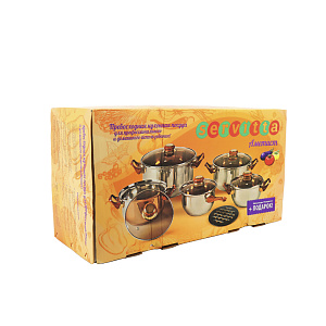 Набор кастрюль АМЕТИСТ 11 предметов FORA нержавеющая сталь S18202 000000000001108809
