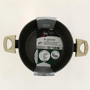 Кастрюля 4,7л/24см TVS Le Giuste бакелитовая ручка Soft Touch алюминий 000000000001203348