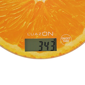Весы электронные кухонные LuazON LVK-701 до 7 кг, круглые, стекло, "Апельсин"   3549050 000000000001186381