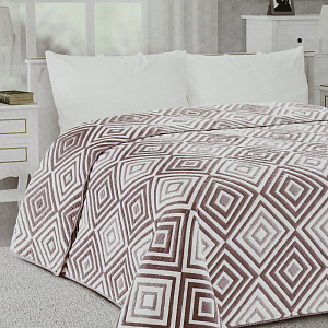 Покрывало DE'NASTIA 155x220см жаккард ромб бордовый U000171 000000000001203203