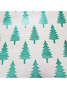 Бумага крафт Зеленые елочки 100х70см 76692 000000000001179926