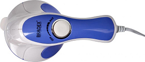 Массажер для тела электрический 15х18х11см BRADEX РЕЛАКС белый/синий пластик 4 насадки для массажа всего тела 000000000001217253