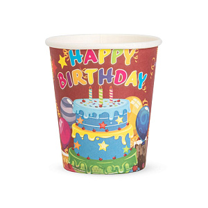 Набор стаканов одноразовых 6шт Happy birthday 000000000001222142