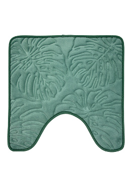 Коврик для туалета 50x50см DE'NASTIA ТРОПИКИ memory зелёный полиэстер 000000000001187524