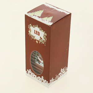 Фигура светодиодная 13х5,5х5,5см Фонарь красный Дед мороз капля росы ботарейки 3хLR44 теплый белый 000000000001208797