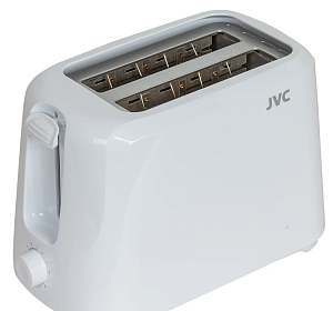 Тостер JVC мощность700Вт, 2ломтика, размер тоста 10х10см, 5степеней поджаривания, термоизолированный корпус, поддон для крошек, отсек для шнура, белый 000000000001220060