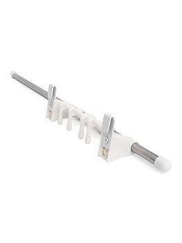 Сушилка на батарею с крючками 4шт DE'NASTIA серая/белая нержавеющая сталь ABS пластик металл 000000000001212668