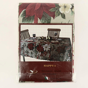 Скатерть Assortitto 140х240см 100% полиэстер ХЭППИ-1 НГ 000000000001165905