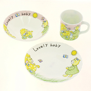 Н-р посуды 3шт тарелка190мм+сал-к165мм+кружка250мл пд/уп Прогулка CB-3BS-CH-1063 000000000001186364