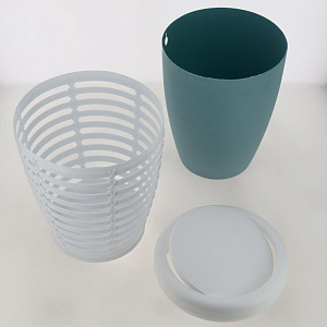 Урна с крышкой PALM бирюзовый пластик PRIMANOVA M-E21-01-02 000000000001201698