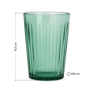 Стакан для воды 280мл граненый зеленый стекло PCO438-23-1/PCO618-23-5 000000000001221468