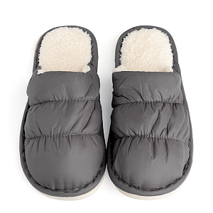 Туфли домашние-тапки р.42-43 LUCKY стеганые серый полиэстер 000000000001214576