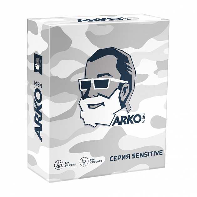 Набор подарочный Arko Sensitive для чувствительной кожи пена для бритья 200мл+крем после бритья 50мл,506950 000000000001193090