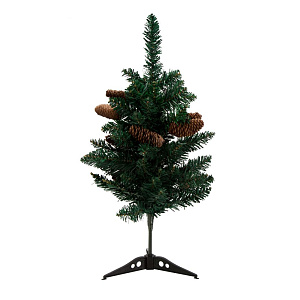 Ель искусственная 60см 55 веток зелёная с шишками ПВХ Ель искусственная 60см 55 веток зелёная с шишками ПВХ 000000000001224093