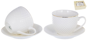 Набор чайный фарфор 4шт 2 чашки 220мл + 2 блюдца квадратная подарочная упаковка ДАРИЯ Balsford 101-01018 000000000001193962