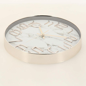 Часы настенные 30х30х4,1см GUTERWAHL белый мрамор тихий ход 152-33015 000000000001205674